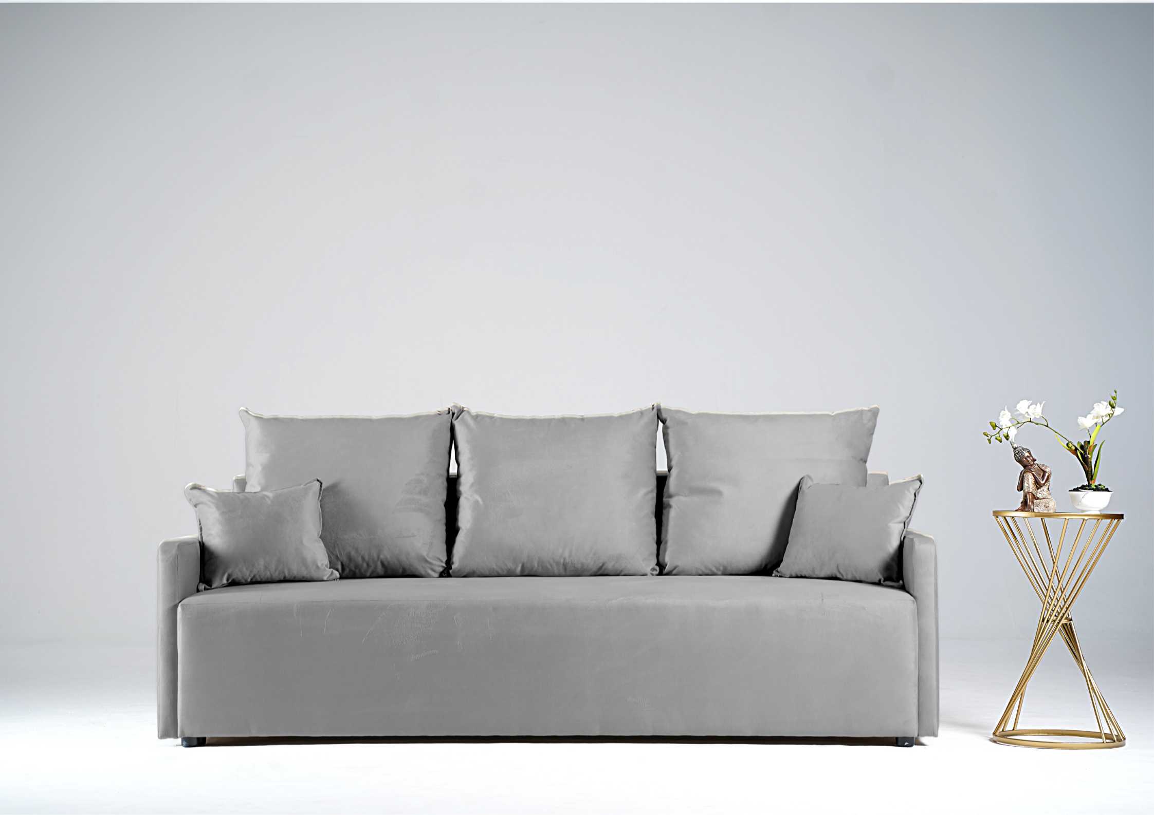 Szara mała kanapa rozkładana